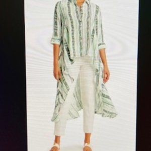 Three-Quarter Sleeve High/Low Shirtdress PATRIZIA LUCA